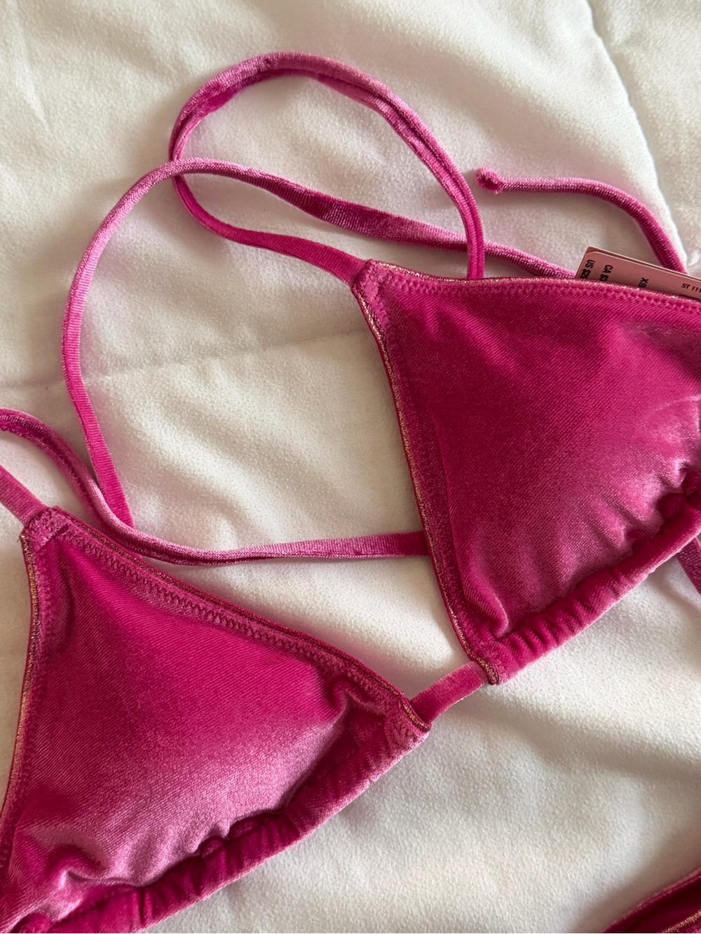 Limited Edition Velvet Triangle Bikini Set - VS’21 Fuchsia Pink 🌺